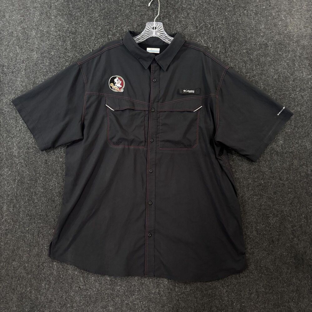 Florida State Seminoles Football Shirt Men's XXL Black Columbia PFG Omni-Shade